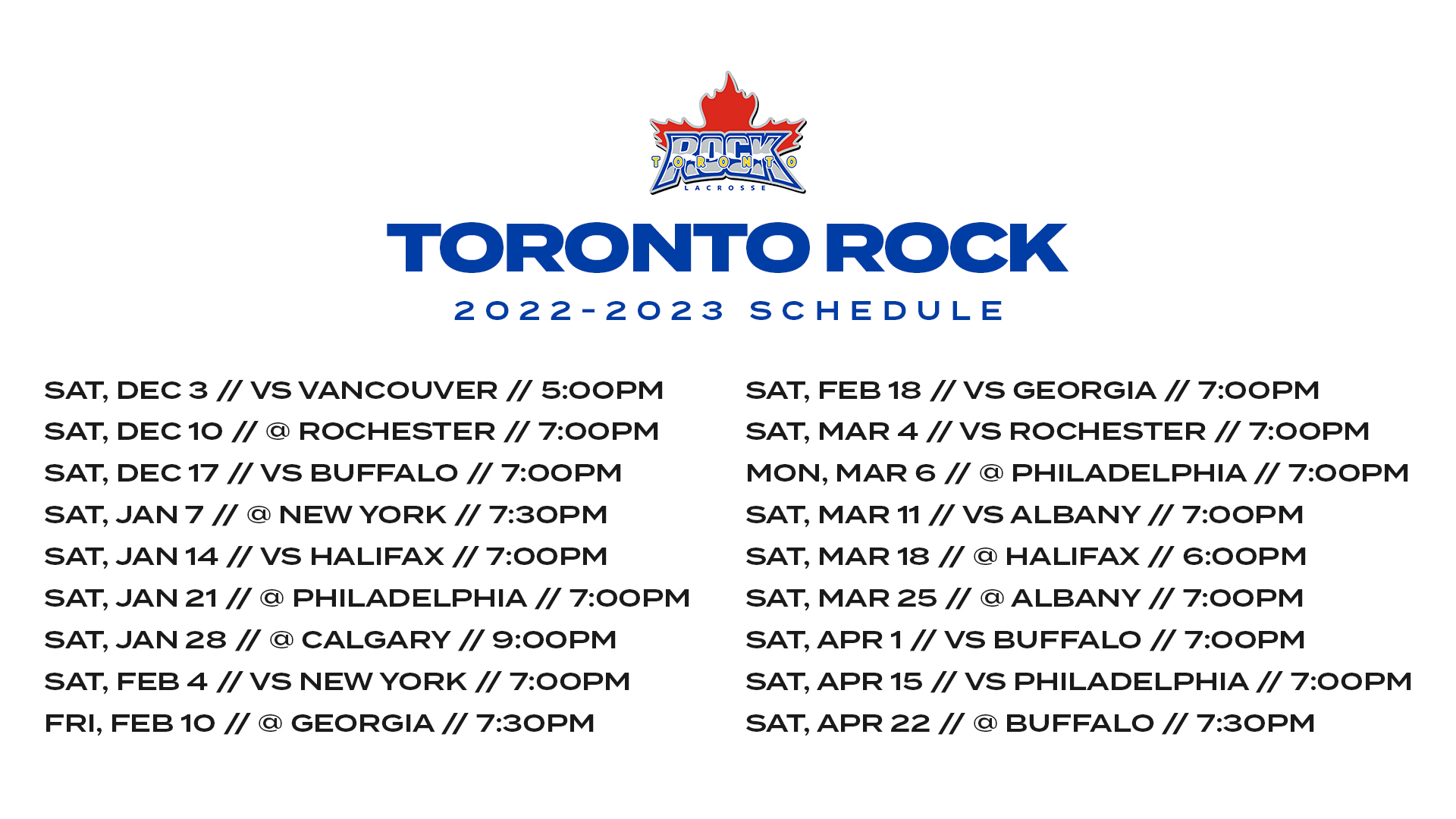 2022-23 Home Schedule Announced